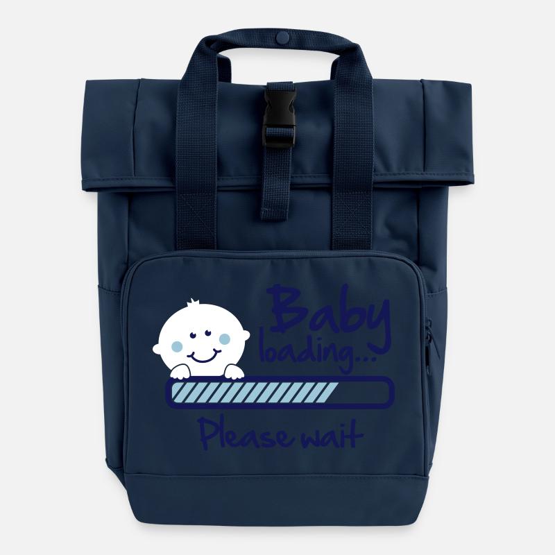 Baby loading - please wait - Sac à dos Roll Top à deux anses - bleu marine