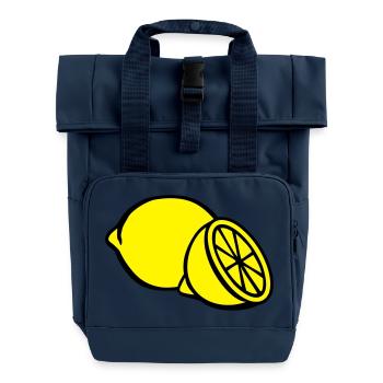 Zitrone - Rolltop Rucksack mit zwei Griffen - Navy - Vorne