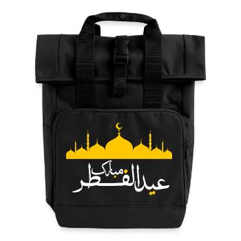 Islam Eid Mubarak - Roll Top Backpack with Two Handles - black - Front