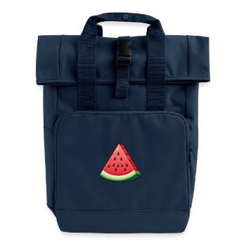 Melon Melon Fruit Fruit Fruit Drawing - Roll Top Backpack with Two Handles - navy - Front