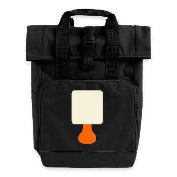 Orange Lamp Minimalist Glow - Rolltop Rucksack mit zwei Griffen - Schwarz - Vorne