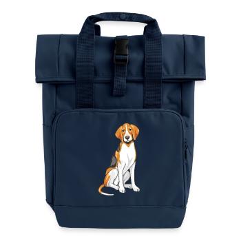 Sitting foxhound - Roll Top Backpack with Two Handles - navy - Front