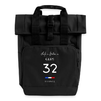 Das Leben ist besser GERS Nummer 32 Gascogne - Rolltop Rucksack mit zwei Griffen - Schwarz - Vorne