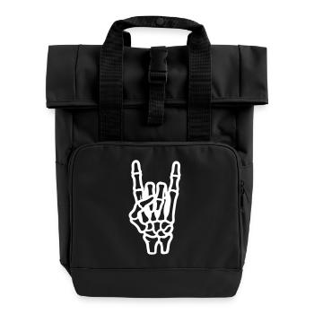 Party Hand Skelett - Rolltop Rucksack mit zwei Griffen - Schwarz - Vorne