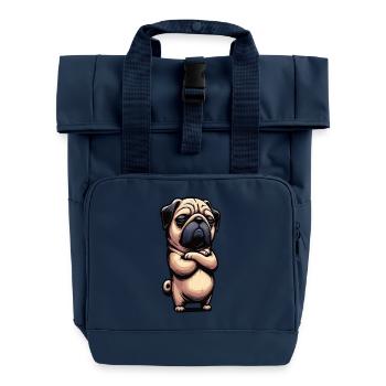 Carlin Carlin Propriétaire de carlin Amoureux du carlin Porte-carlin - Sac à dos Roll Top à deux anses - bleu marine - Devant