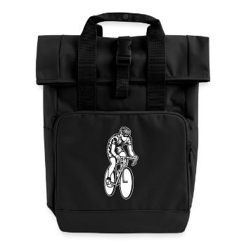 Road bike / Racing Bicycle 01_weiß - Roll Top Backpack with Two Handles - black - Front