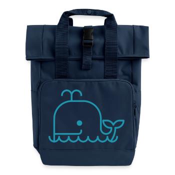 Whale - Rolltop Rucksack mit zwei Griffen - Navy - Vorne
