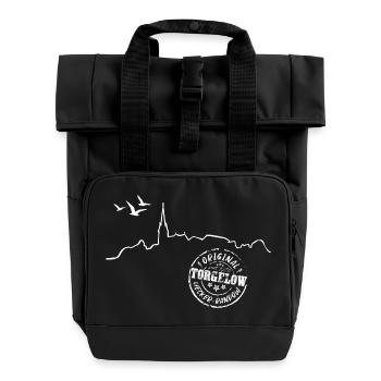 Torgelow Silhouette und Siegel - Rolltop Rucksack mit zwei Griffen - Schwarz - Vorne