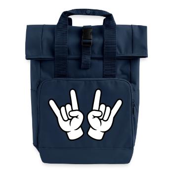 Icône de main Partie - Sac à dos Roll Top à deux anses - bleu marine - Devant