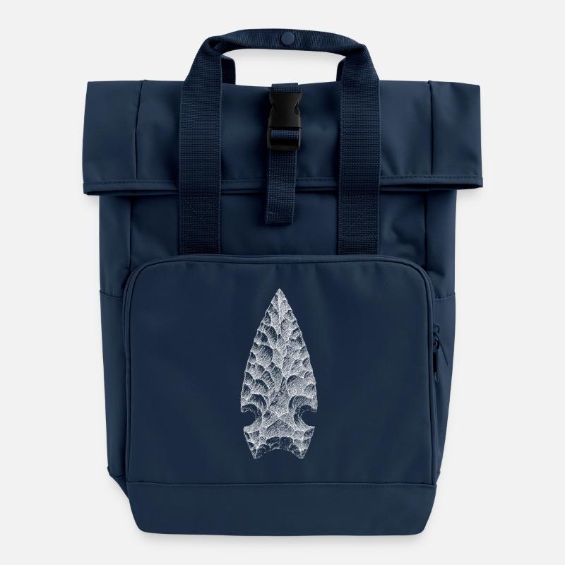 Arrowhead - Roll Top Backpack with Two Handles - navy