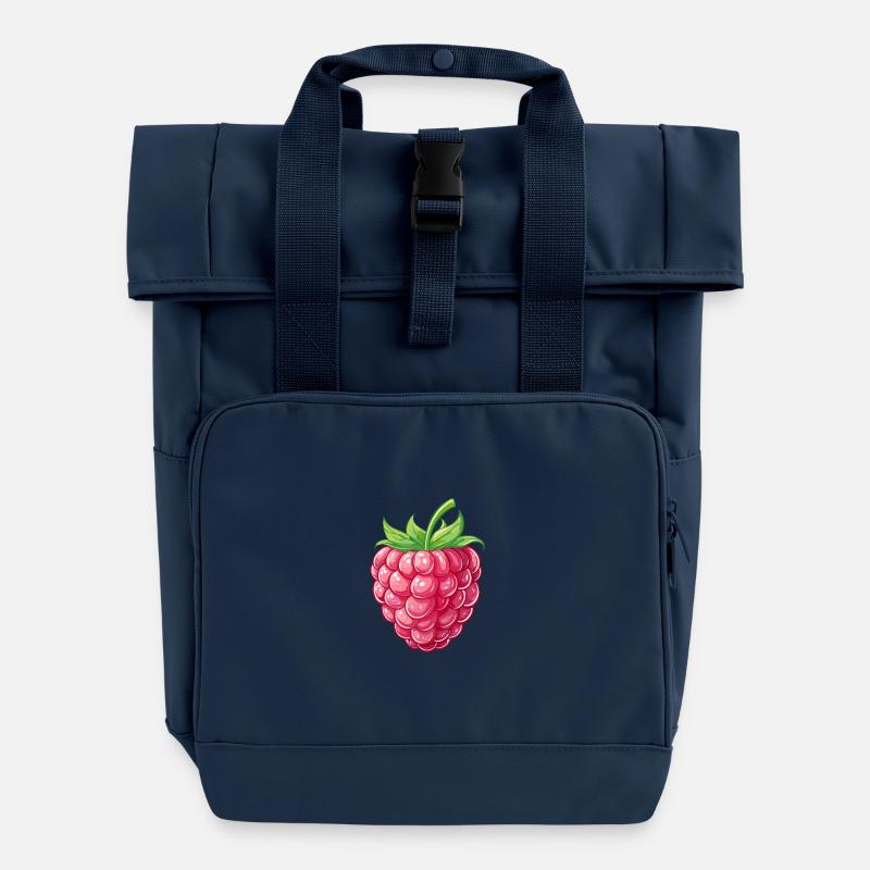 Himbeere - Rolltop Rucksack mit zwei Griffen - Navy