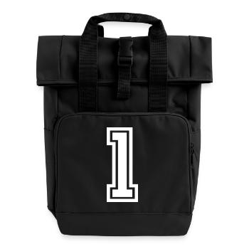 Number one - Roll Top Backpack with Two Handles - black - Front