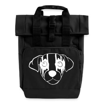 Black Metal Dog - Roll Top Backpack with Two Handles - black - Front