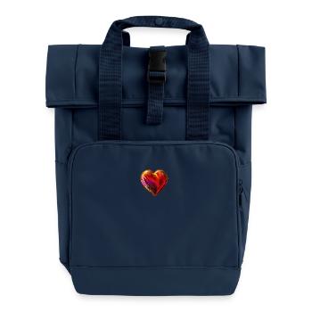 Heart for art lovers - Roll Top Backpack with Two Handles - navy - Front