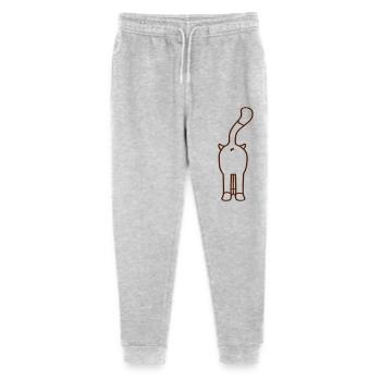 Stehende Lustige Katze von Hinten Rückseite Arsch - Stanley/Stella Teenager Bio Jogginghose Mini Mover  - Grau meliert - Vorne