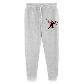 Jogger with flames - Stanley/Stella Mini Mover Teen Organic Jogging Trousers  - heather grey - Front