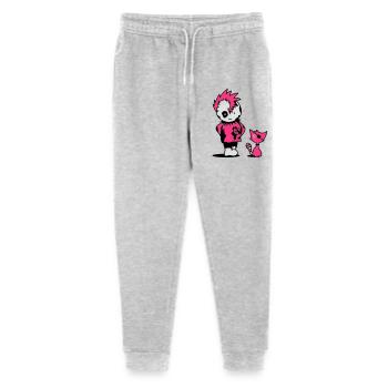 Ein kleiner Punk mit einer kleinen Katze - Stanley/Stella Teenager Bio Jogginghose Mini Mover  - Grau meliert - Vorne