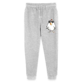 Huhn mit cooler Sonnenbrille - Hahn - Gockel - Stanley/Stella Teenager Bio Jogginghose Mini Mover  - Grau meliert - Vorne