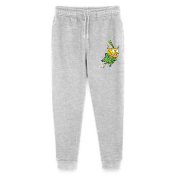 Fröhlicher Monster im Grünen Pullover - Stanley/Stella Teenager Bio Jogginghose Mini Mover  - Grau meliert - Vorne