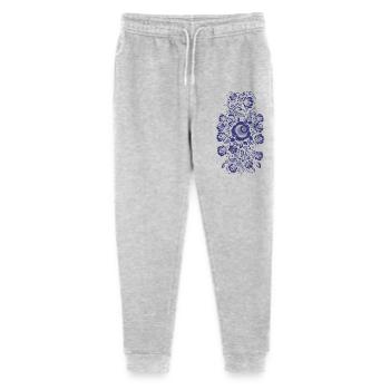 Blumenornament - Stanley/Stella Teenager Bio Jogginghose Mini Mover  - Grau meliert - Vorne