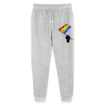 Pride month rainbow flag fist - Stanley/Stella Mini Mover Teen Organic Jogging Trousers  - heather grey - Front