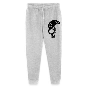 Black half-skull - Stanley/Stella Mini Mover Teen Organic Jogging Trousers  - heather grey - Front