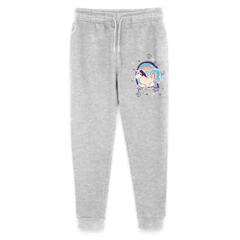 Pastellfarbene Einhorn Regenbogen Diamanten - Stanley/Stella Teenager Bio Jogginghose Mini Mover  - Grau meliert - Vorne