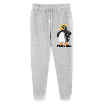 Bold Yellow Eyebrow Penguin - Stanley/Stella Mini Mover Teen Organic Jogging Trousers  - heather grey - Front