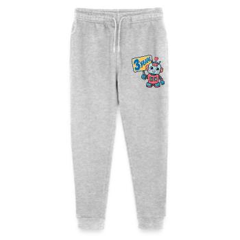 Fête d’anniversaire pour enfants Little Robot de trois ans - Pantalon de jogging bio Mini Mover Stanley/Stella Ado  - gris chiné - Devant
