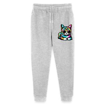 Cat with sunglasses - Stanley/Stella Mini Mover Teen Organic Jogging Trousers  - heather grey - Front