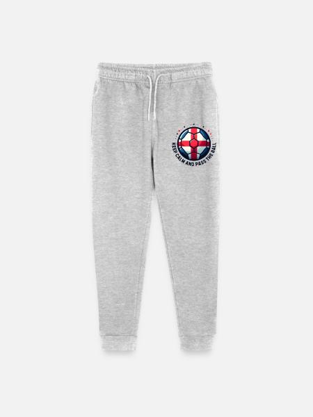 English football. Keep calm and pass the ball - Stanley/Stella Mini Mover Teen Organic Jogging Trousers  - heather grey