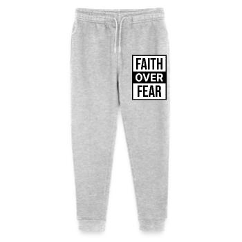 Text Faith Over Fear Motivation Religion T-Shirt - Stanley/Stella Mini Mover Teen Organic Jogging Trousers  - heather grey - Front
