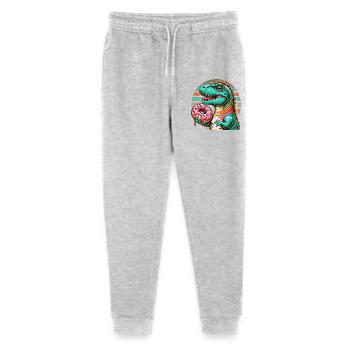 Dino-Donut-Motiv: Ein Abenteuer für Naschkatzen - Stanley/Stella Teenager Bio Jogginghose Mini Mover  - Grau meliert - Vorne