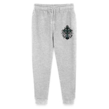 Grabstein-Ornament, Kreuze, gothic design - Stanley/Stella Teenager Bio Jogginghose Mini Mover  - Grau meliert - Vorne