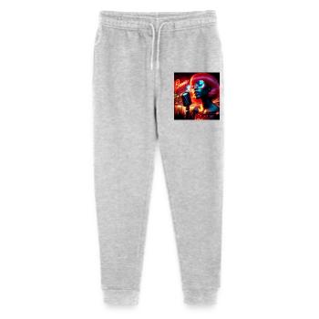 Modern portrait with neon and nighttime atmosphere - Stanley/Stella Mini Mover Teen Organic Jogging Trousers  - heather grey - Front