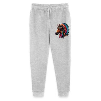 Cheval amérindien Peaux-rouges d’Amérique - Pantalon de jogging bio Mini Mover Stanley/Stella Ado  - gris chiné - Devant