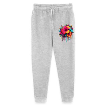 Hibiscus Flowers - Stanley/Stella Mini Mover Teen Organic Jogging Trousers  - heather grey - Front
