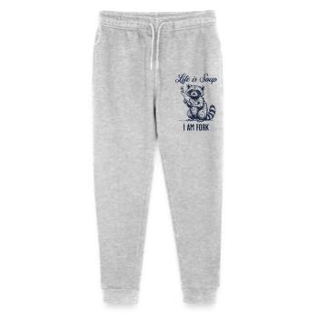 Drôle de raton laveur – La vie est soupe - Pantalon de jogging bio Mini Mover Stanley/Stella Ado  - gris chiné - Devant