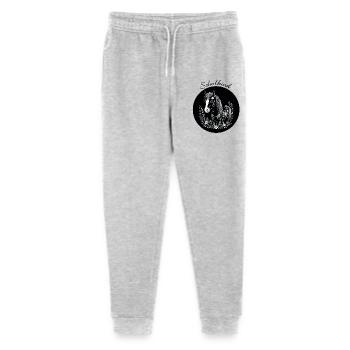 Pony mit Blumen - schwarz weiß – Schulkind - Stanley/Stella Teenager Bio Jogginghose Mini Mover  - Grau meliert - Vorne
