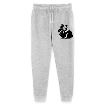 Rabbit Rider (only design - no outline, 2-Color) - Stanley/Stella Mini Mover Teen Organic Jogging Trousers  - heather grey - Front