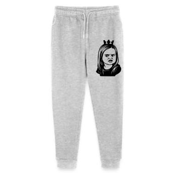 Skeptical meme girl with crown - Stanley/Stella Mini Mover Teen Organic Jogging Trousers  - heather grey - Front