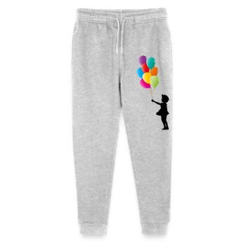 Mädchen mit bunten Luftballons - Stanley/Stella Teenager Bio Jogginghose Mini Mover  - Grau meliert - Vorne