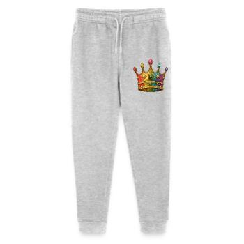 Motif de couronne royale arc-en-ciel vibrant - Pantalon de jogging bio Mini Mover Stanley/Stella Ado  - gris chiné - Devant
