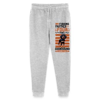 Fishing and Black and Tan Coonhound - Stanley/Stella Mini Mover Teen Organic Jogging Trousers  - heather grey - Front