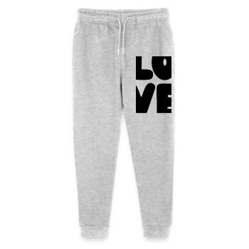 LOVE Block Fetter Text Schwarze Buchstaben Liebe - Stanley/Stella Teenager Bio Jogginghose Mini Mover  - Grau meliert - Vorne