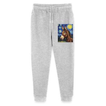 Esel Donkey Van Gogh Style Starry Night - Stanley/Stella Teenager Bio Jogginghose Mini Mover  - Grau meliert - Vorne