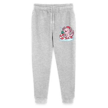 Axolotl with candy cane Christmas - Stanley/Stella Mini Mover Teen Organic Jogging Trousers  - heather grey - Front