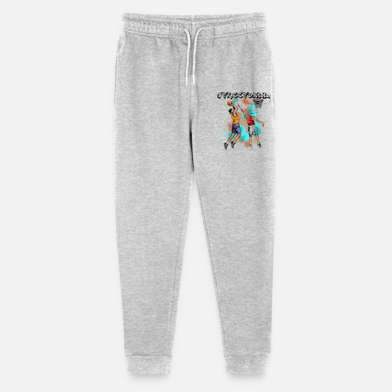 Illustration d’action de basket-ball - Pantalon de jogging bio Mini Mover Stanley/Stella Ado  - gris chiné