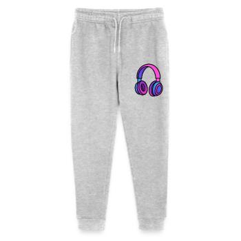 Neon Gradient Headphones Illustration - Stanley/Stella Mini Mover Teen Organic Jogging Trousers  - heather grey - Front