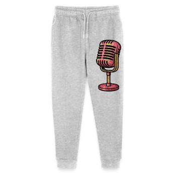 Glittering microphone design - Stanley/Stella Mini Mover Teen Organic Jogging Trousers  - heather grey - Front